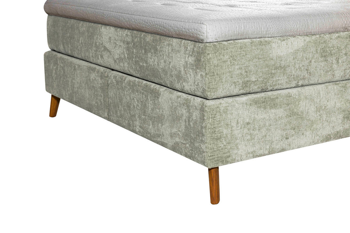 BOXSPRINGBETT 180/200 cm  in Hellgrün  - Eichefarben/Hellgrün, Design, Holz/Textil (180/200cm) - Esposa