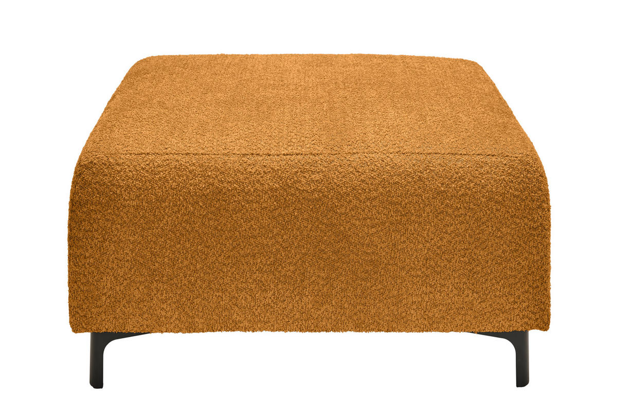 HOCKER Chenille Goldfarben  - Goldfarben/Schwarz, KONVENTIONELL, Textil/Metall (99/46/77cm) - Carryhome