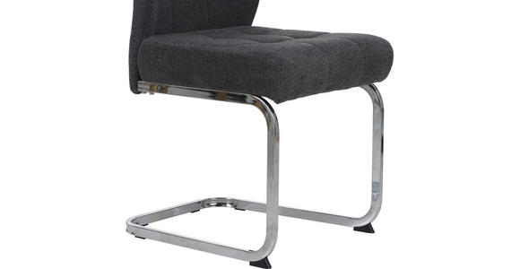 SCHWINGSTUHL in Eisen Cord - Chromfarben/Dunkelgrau, Design, Textil/Metall (46/96/61.5cm) - Carryhome