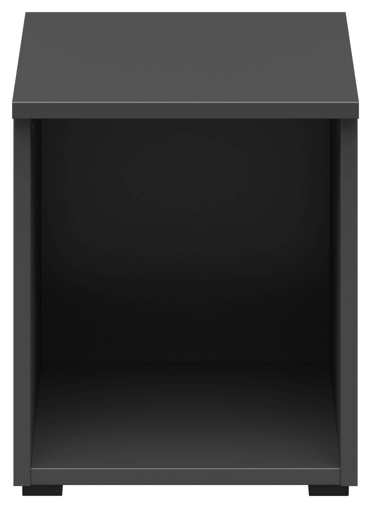 REGALAUFSATZ Graphitfarben - Graphitfarben, MODERN, Holzwerkstoff (30/35/40cm) - Carryhome