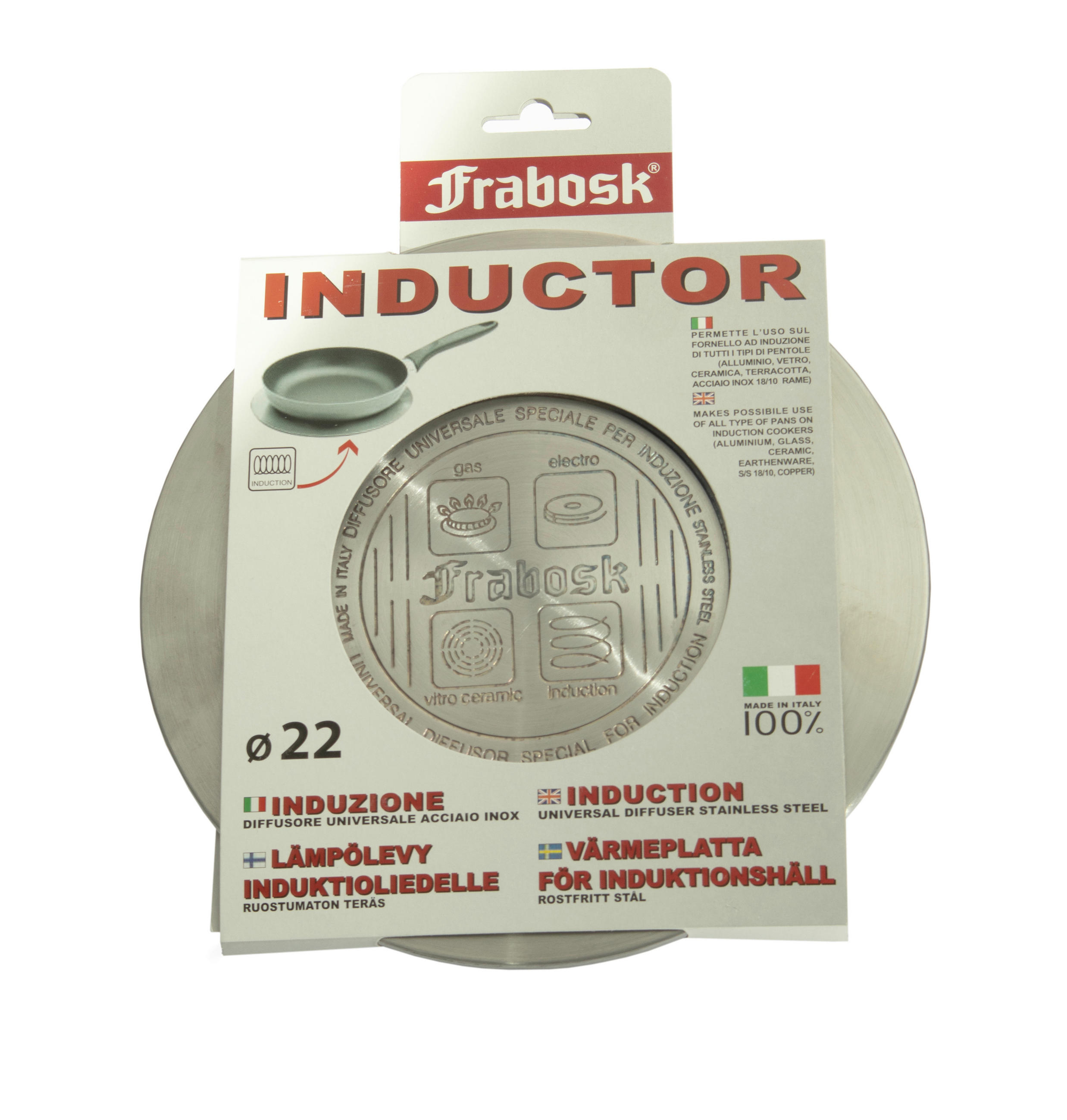 INDUKCIÓS ADAPTERLEMEZ  - ezüstszínű, Basics, fém (0.45kg)