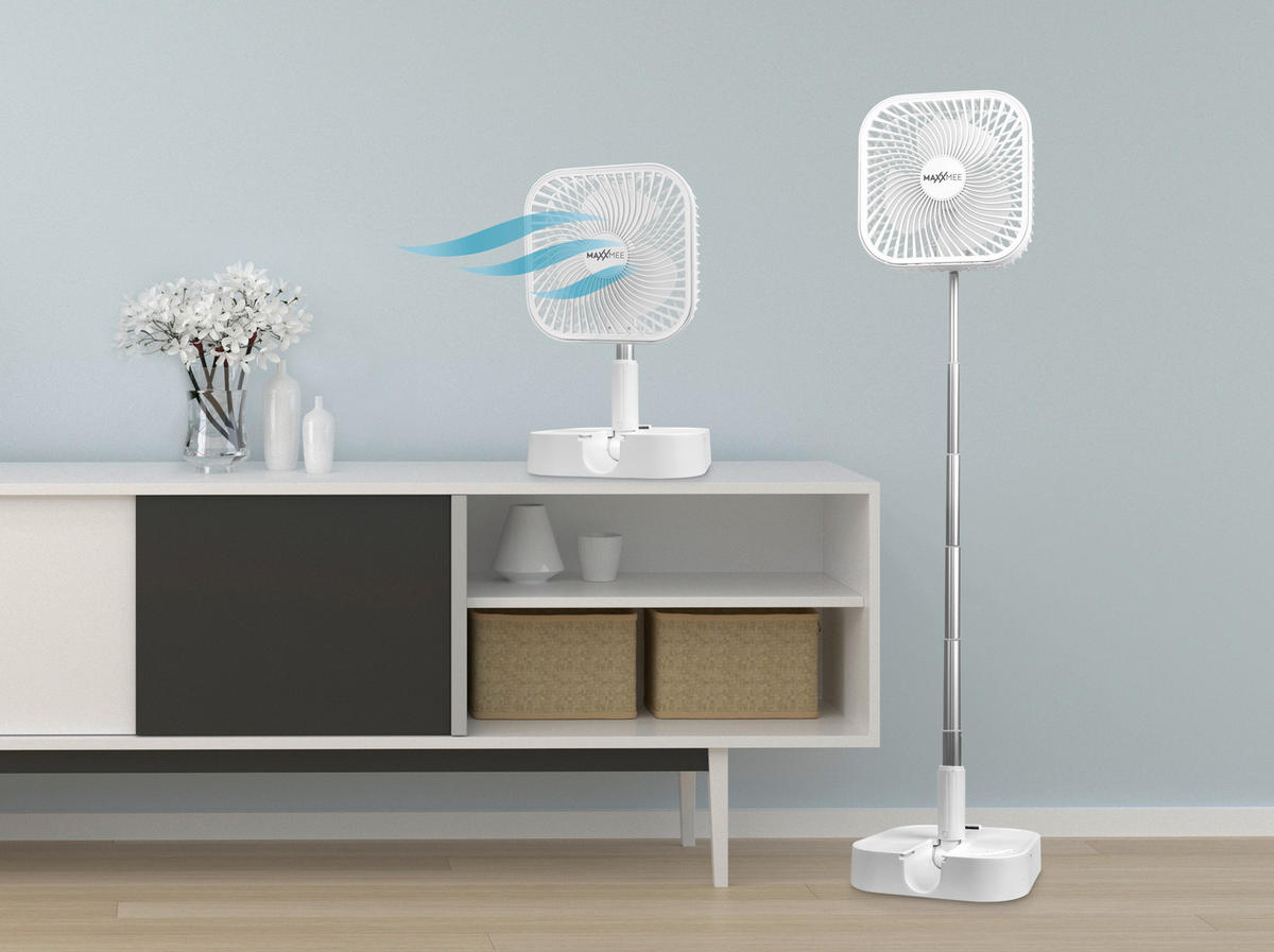 MINI-VENTILATOR MAXXMEE - Weiß, KONVENTIONELL, Kunststoff/Metall (19,7/9,3/19,7cm)