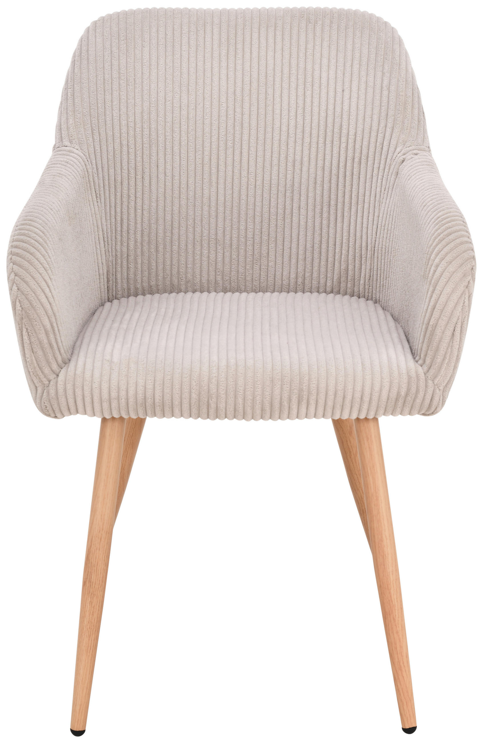ARMLEHNSTUHL  in Eisen Cord  - Eichefarben/Hellgrau, Trend, Holz/Textil (55/84/60cm) - Livetastic