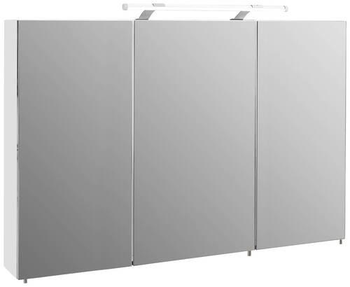 SPIEGELSCHRANK 120/75,7/16 cm  - Weiß Hochglanz/Silberfarben, MODERN, Glas/Holzwerkstoff (120/75,7/16cm) - MID.YOU