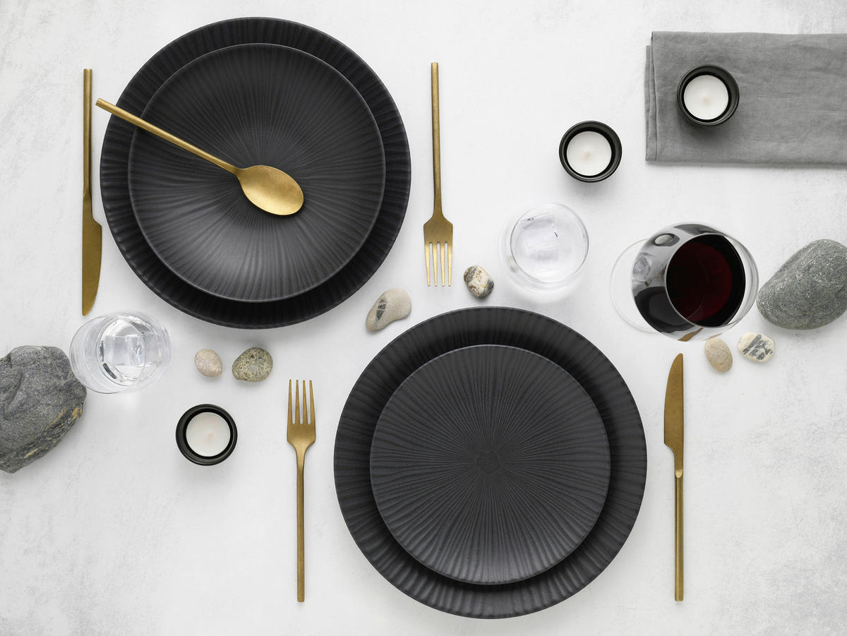 JEDÁLENSKÝ SERVIS, kamenina - čierna, Basics, keramika - Creatable