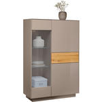 HIGHBOARD Triest Triest Eichefarben, Taupe  101/150/42 cm  - Taupe/Eichefarben, Design, Glas/Holz (101/150/42cm) - Novel