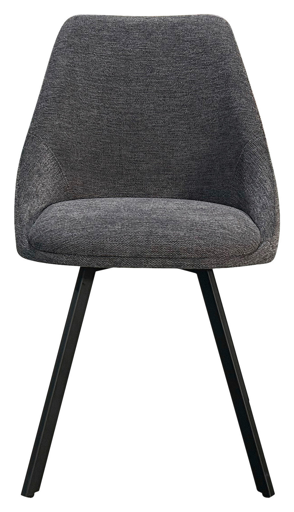 STUHL-SET 2 Stück  in Stahl Webstoff Metall, Textil  - Anthrazit/Schwarz, Design, Textil/Metall (55/83/59cm) - MID.YOU