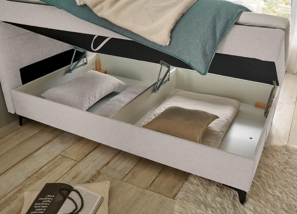 BOXBETT 120/200 cm  in Beige  - Beige, Basics, Holzwerkstoff/Textil (120/200cm) - Xora
