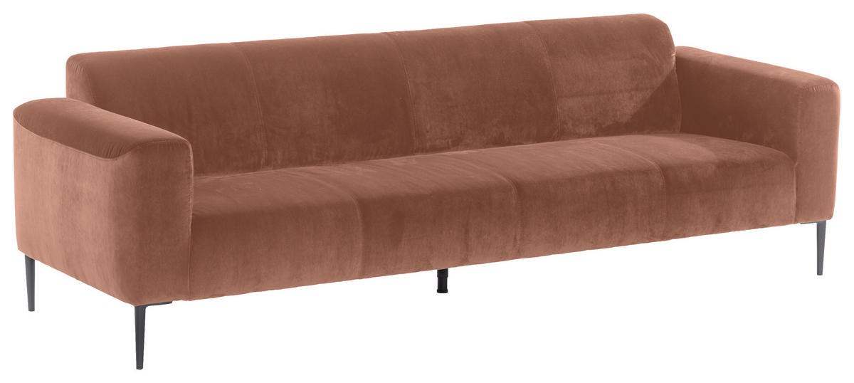 TŘÍMÍSTNÁ POHOVKA, textil, měděné barvy - měděné barvy/černá, Moderní, kov/textil (250/76/86cm) - W.Schillig