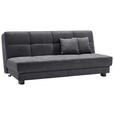 SCHLAFSOFA Mikrovelours Graublau  - Graublau/Schwarz, KONVENTIONELL, Textil/Metall (185/85/100cm) - Carryhome