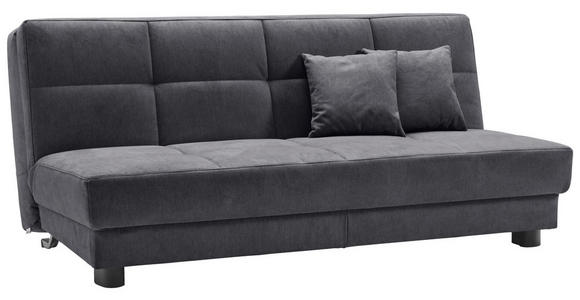 SCHLAFSOFA Mikrovelours Graublau  - Graublau/Schwarz, KONVENTIONELL, Textil/Metall (185/85/100cm) - Carryhome