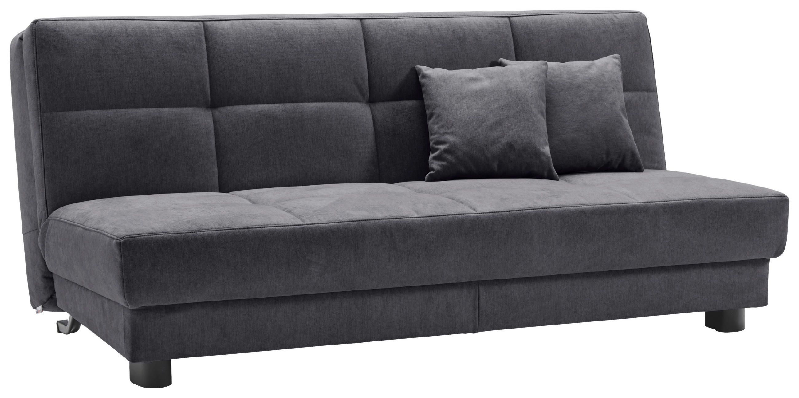 SCHLAFSOFA Mikrovelours Graublau  - Graublau/Schwarz, KONVENTIONELL, Textil/Metall (185/85/100cm) - Carryhome