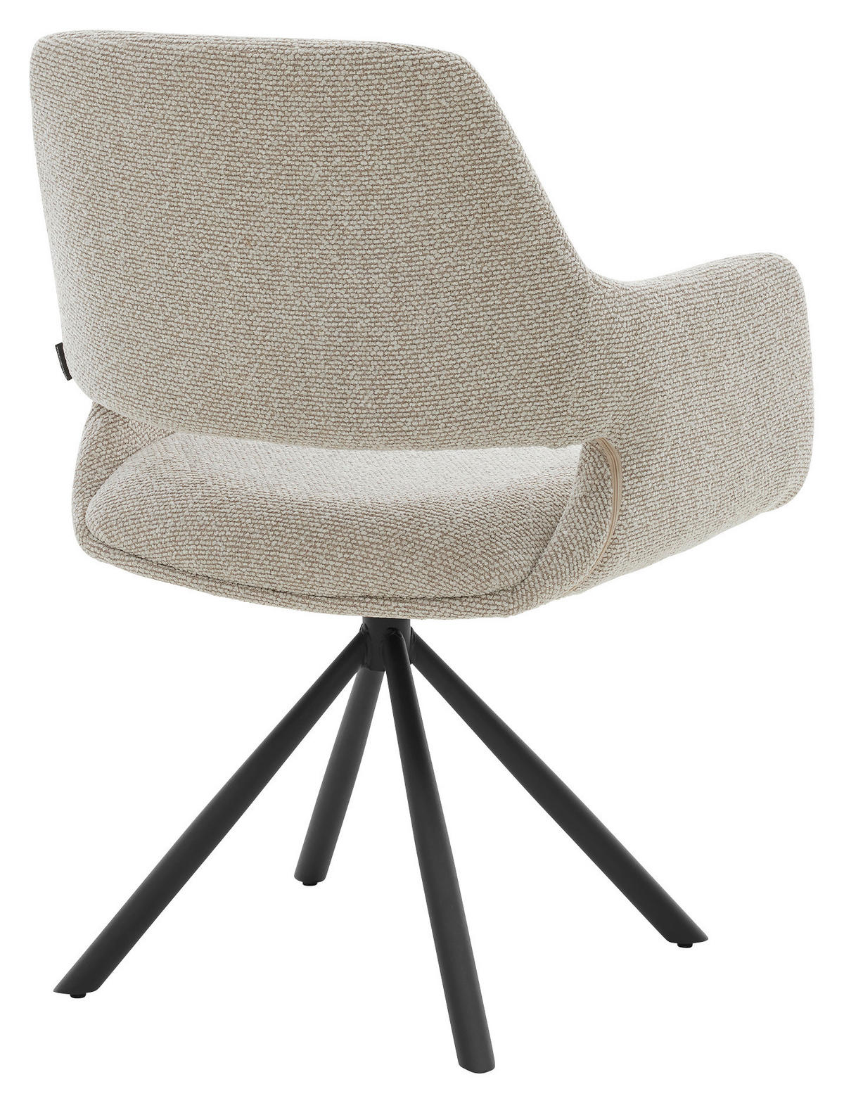 ARMLEHNSTUHL  Stoffauswahl, Sitzfläche 180° drehbar, automatische Rückholfunktion Bouclé  - Beige/Schwarz, Design, Textil/Metall (62/83/62cm) - Musterring