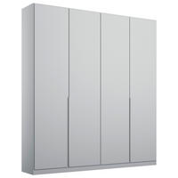 DREHTÜRENSCHRANK 181/229/54 cm 4-türig Hellgrau  - Hellgrau/Alufarben, MODERN, Holzwerkstoff (181/229/54cm) - Rauch Möbel