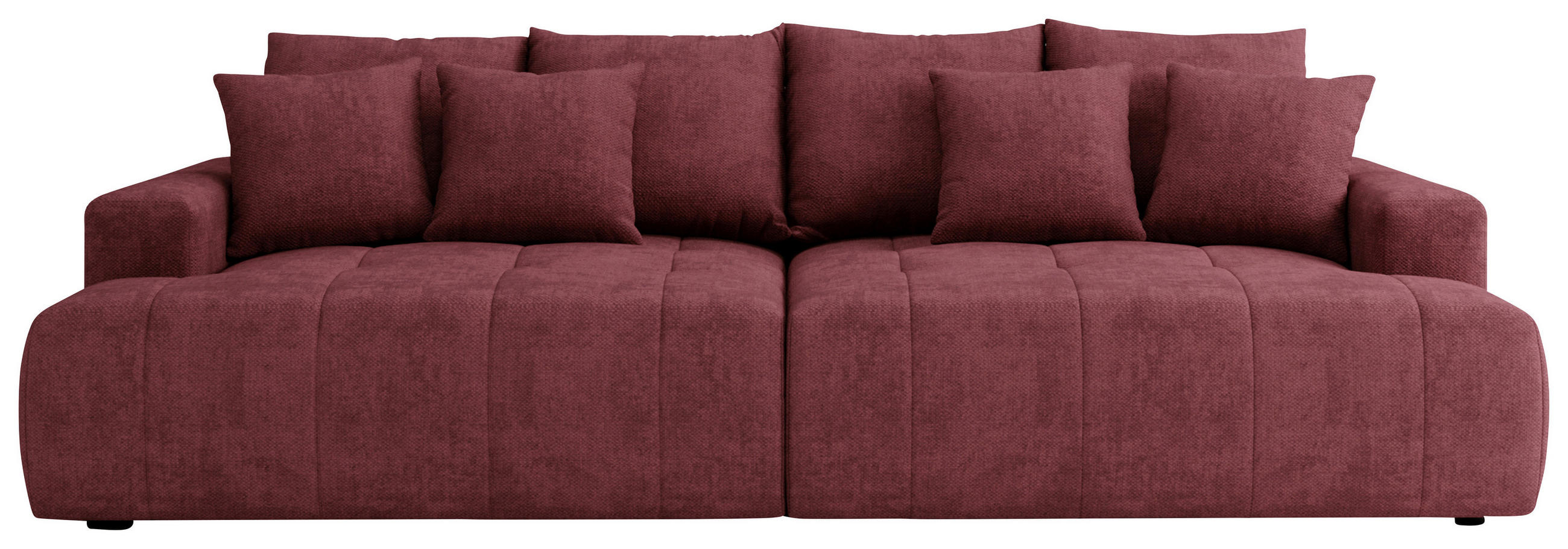 BIGSOFA ADELE in Chenille Bordeaux  - Bordeaux/Schwarz, Design, Kunststoff/Textil (270/85/136cm) - Livetastic