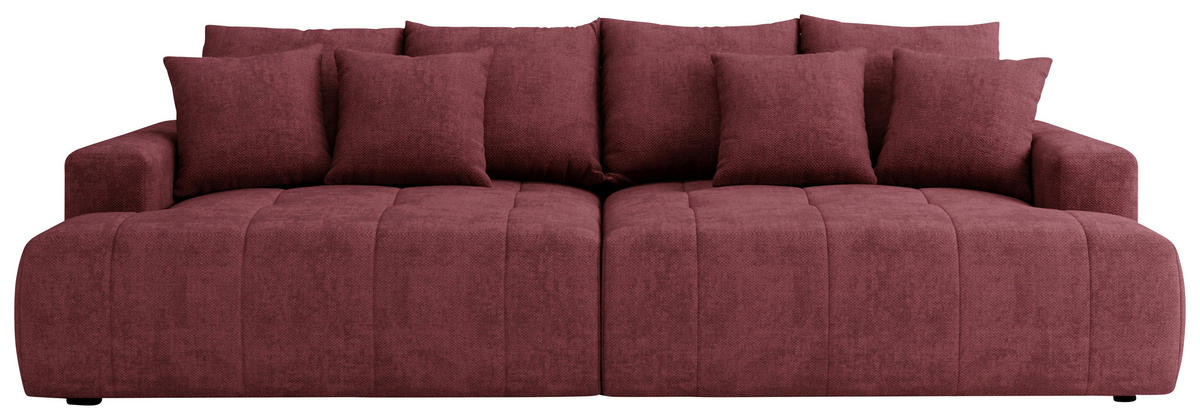 BIGSOFA ADELE in Chenille Bordeaux  - Bordeaux/Schwarz, Design, Kunststoff/Textil (270/85/136cm) - Livetastic