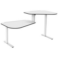 SCHREIBTISCH 200/218/106/122/70-129 cm  in Weiss  - Weiss, Design, Holzwerkstoff/Metall (200/218/106/122/70-129cm) - Aeris