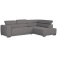 ECKSOFA Anthrazit Struktur  - Anthrazit/Schwarz, Design, Kunststoff/Textil (284/205cm) - Xora