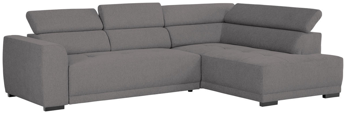 ECKSOFA in Struktur Anthrazit  - Anthrazit/Schwarz, Design, Kunststoff/Textil (284/205cm) - MID.YOU