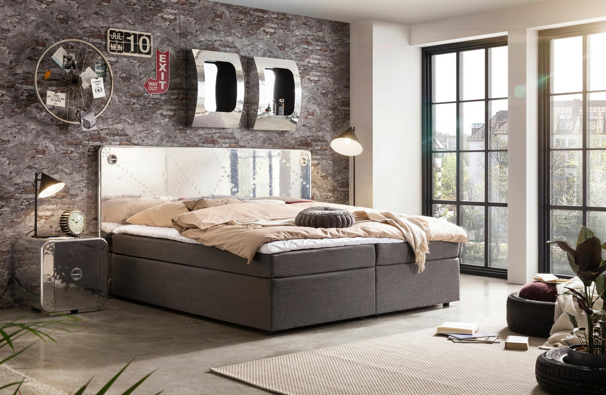 NACHTKÄSTCHEN 50/50/50 cm  in massiv Mangoholz Silberfarben  - Silberfarben, Basics, Holz/Holzwerkstoff (50/50/50cm) - Livetastic