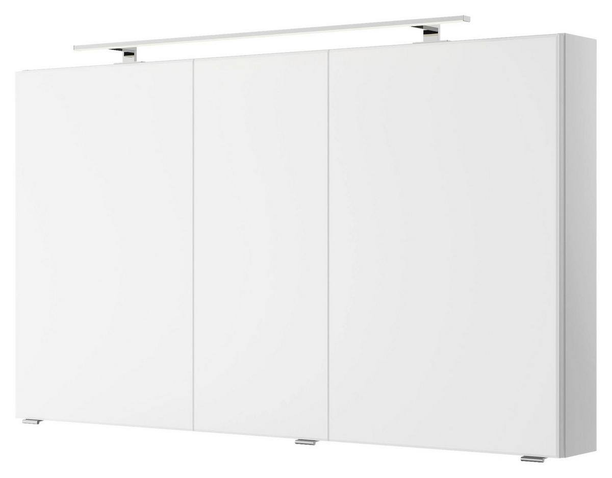 SPIEGELSCHRANK 120/70,3/14,5 cm  - Chromfarben/Weiß, KONVENTIONELL, Glas/Holzwerkstoff (120/70,3/14,5cm) - Pelipal