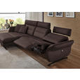 ECKSOFA in Echtleder Dunkelbraun  169/298 cm  - Dunkelbraun/Schwarz, Design, Leder/Metall (169/298cm) - Dieter Knoll