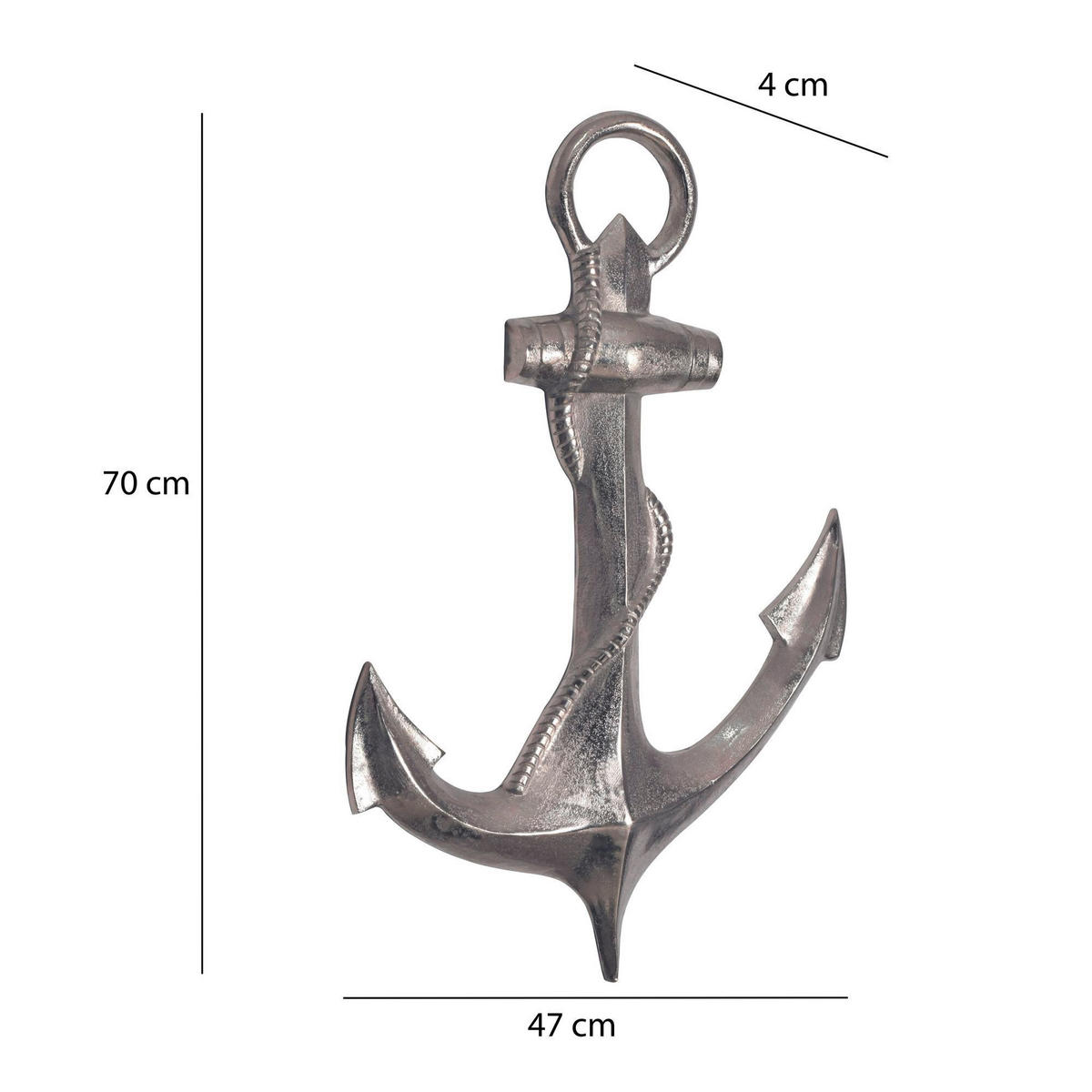 WANDDEKO  - Silberfarben, Design, Metall (47/70/4cm) - Livetastic