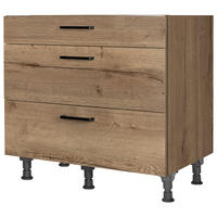 KOCHFELDUMBAUSCHRANK 90/87/56 cm  in Eiche dunkel  - Eiche dunkel/Schwarz, MODERN, Holzwerkstoff/Metall (90/87/56cm) - Nobilia