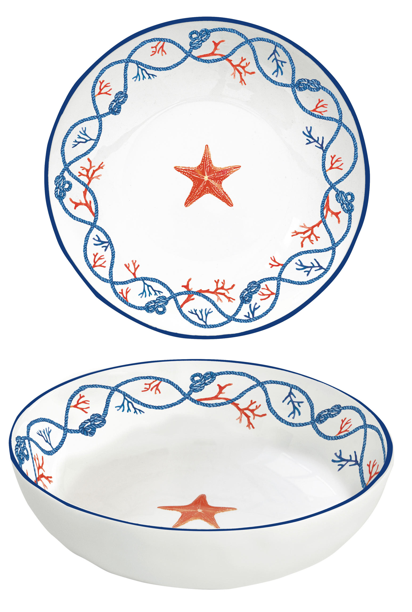 TANJUR DUBOKI   18/18/5.5 cm        - bijela/crvena, Lifestyle, keramika (18/18/5.5cm) - Easy Life