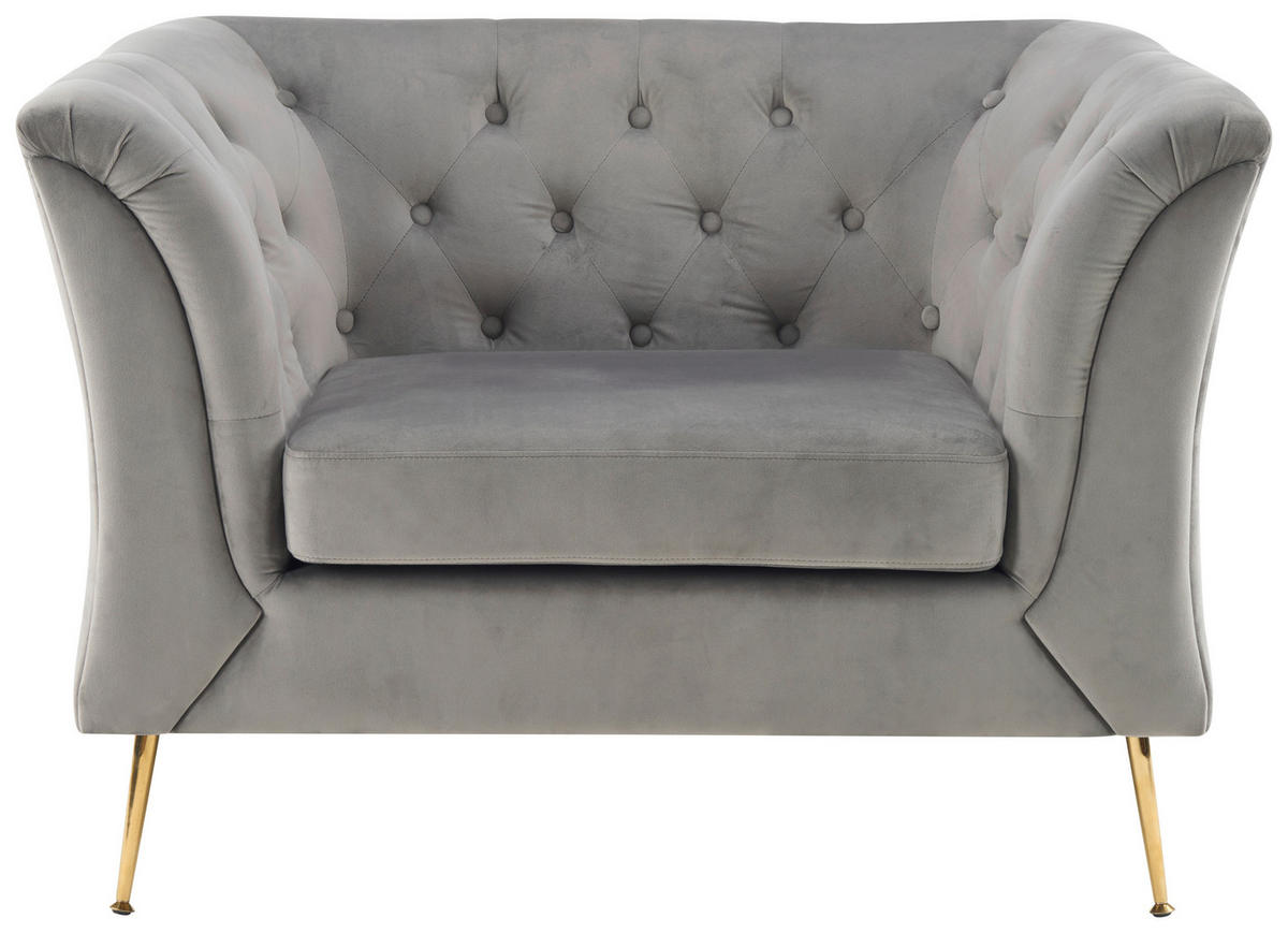 XXL-SESSEL - Goldfarben/Grau, KONVENTIONELL, Textil/Metall (109/80/79cm) - Carryhome