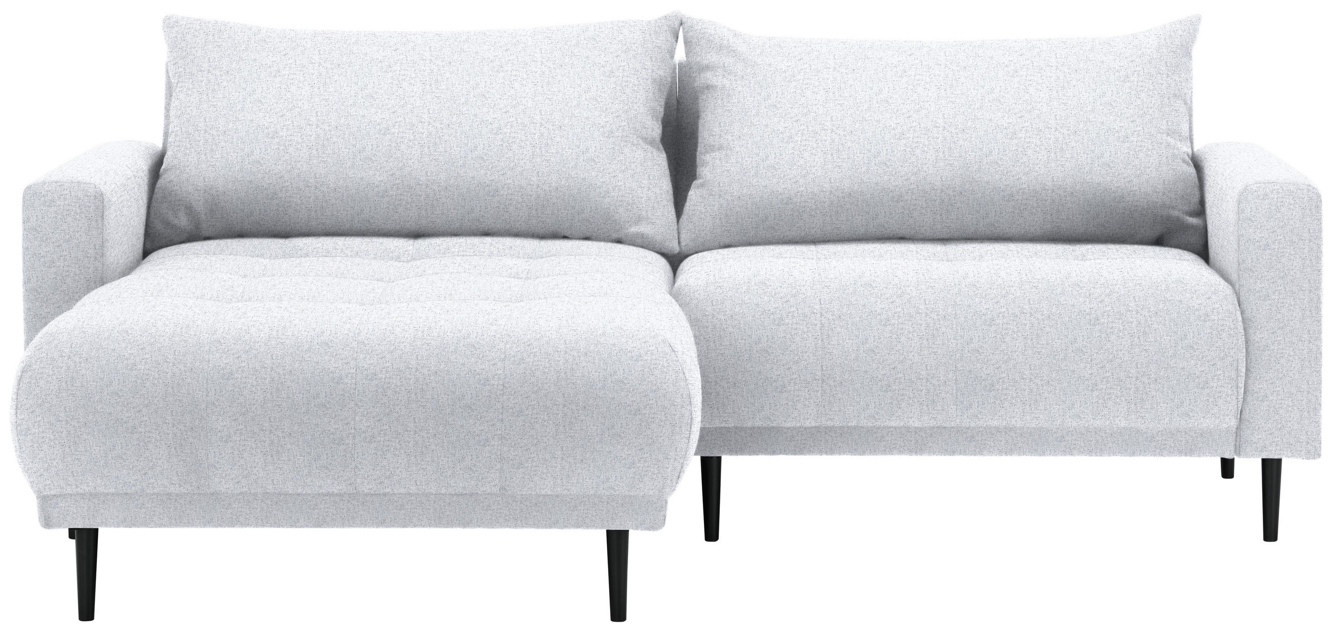 ECKSOFA Hellgrau Flachgewebe  - Hellgrau/Schwarz, Design, Holz/Textil (160/215cm) - Stylife