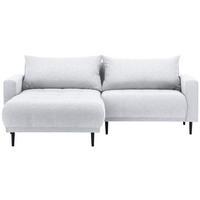 ECKSOFA Hellgrau Flachgewebe  - Hellgrau/Schwarz, Design, Holz/Textil (160/215cm) - Stylife