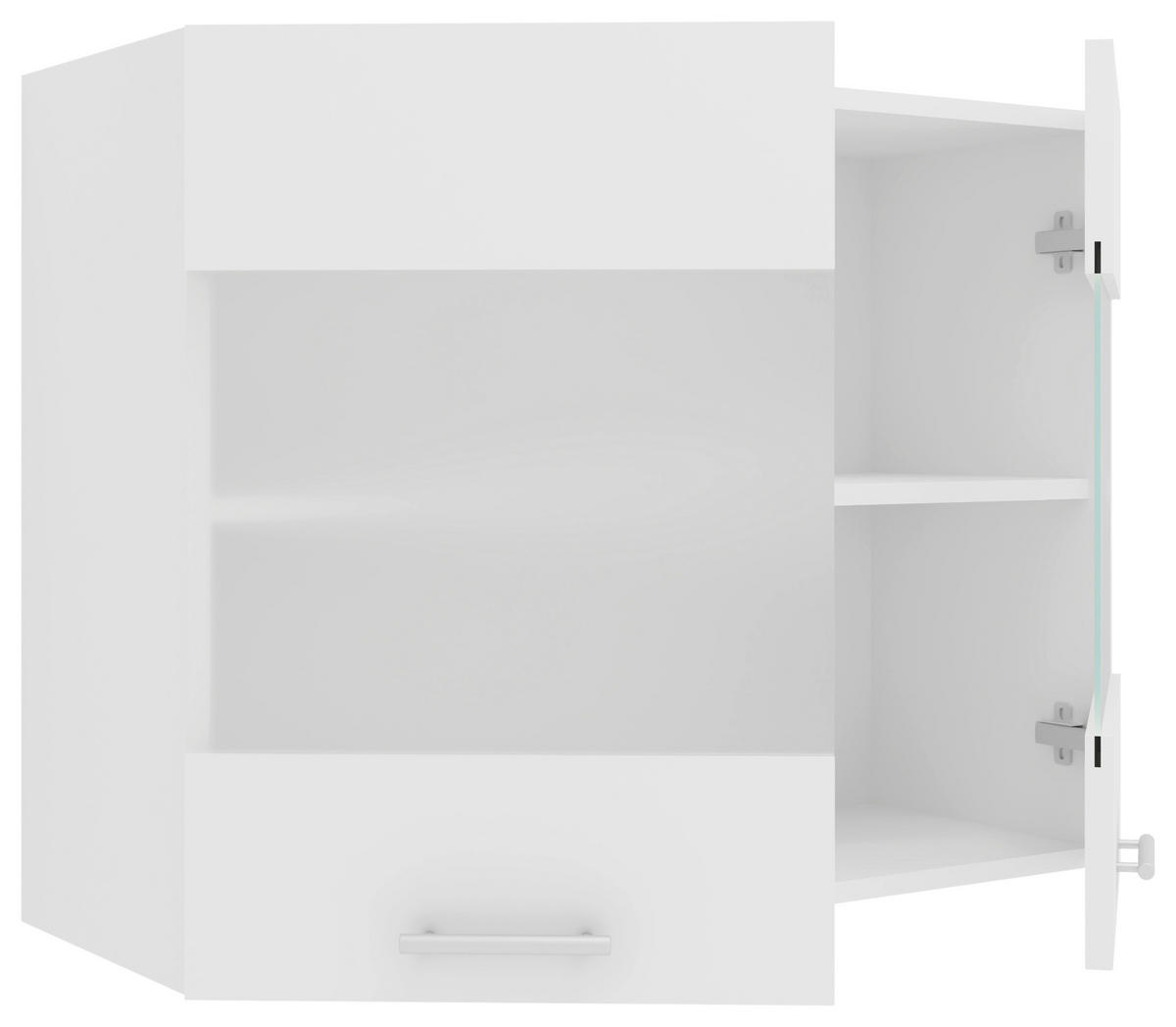 KÜCHENOBERSCHRANK 80/60/31 cm  in Weiss  - Weiss/Alufarben, Konventionell, Glas/Holzwerkstoff (80/60/31cm) - MID.YOU