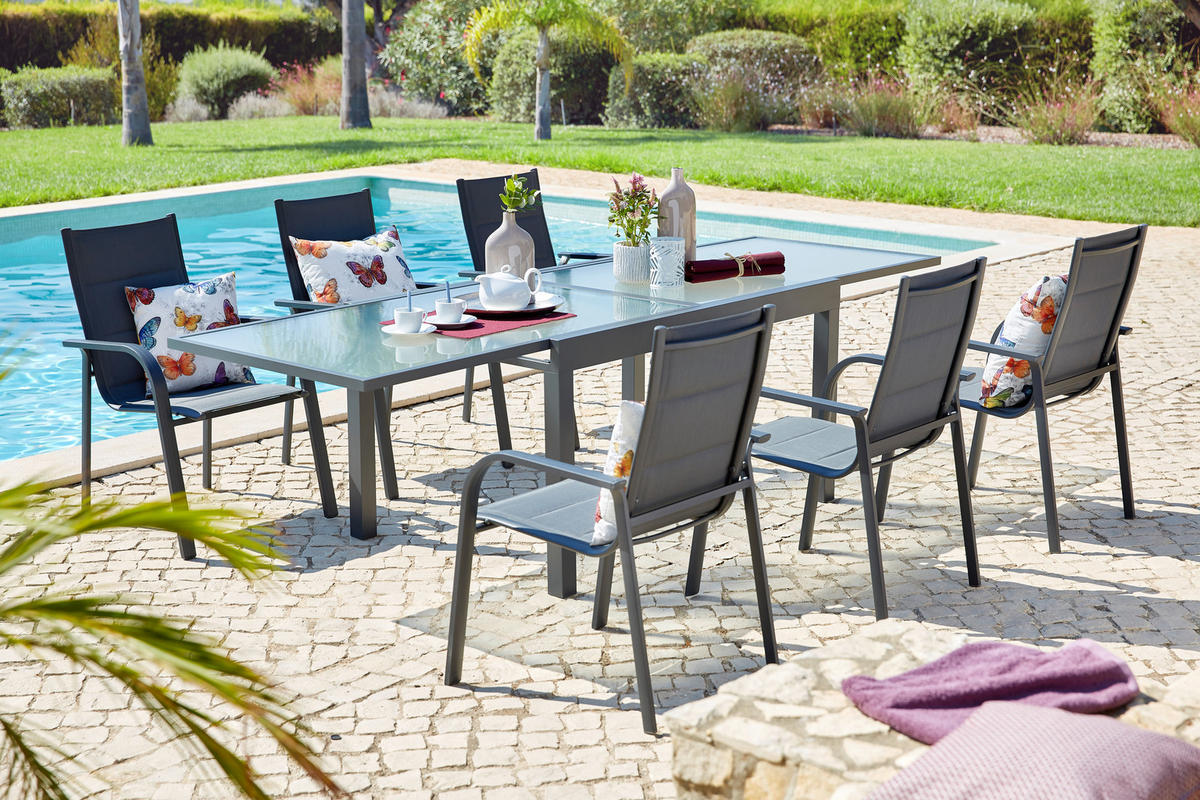 STOLICA SLOŽIVA  antracit  metal, tekstil      - antracit, Moderno, metal/tekstil (60/94/68cm) - Ambia Garden