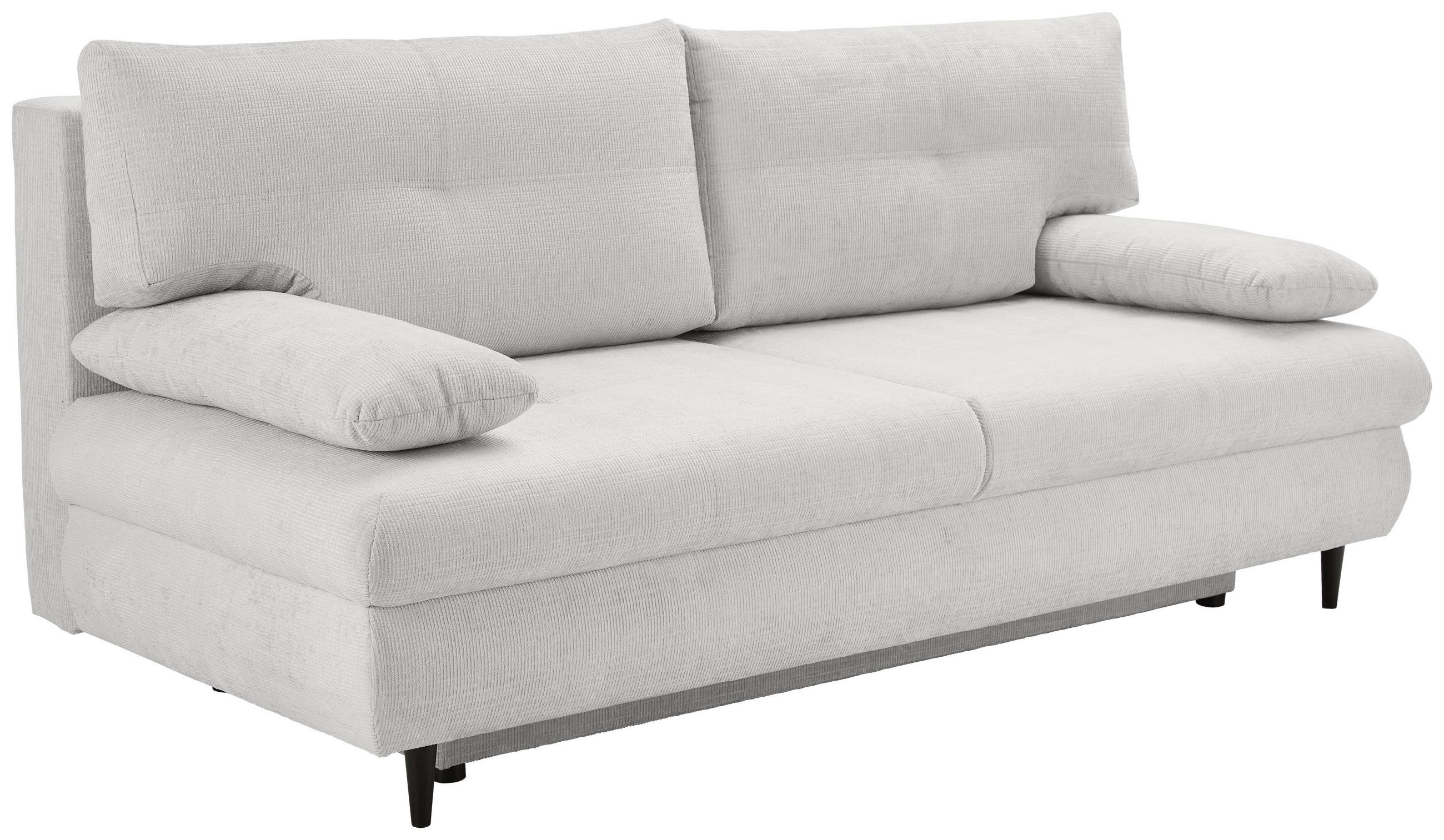 SCHLAFSOFA Chenille Weiß  - Schwarz/Weiß, KONVENTIONELL, Holz/Textil (212/97/105cm) - Carryhome