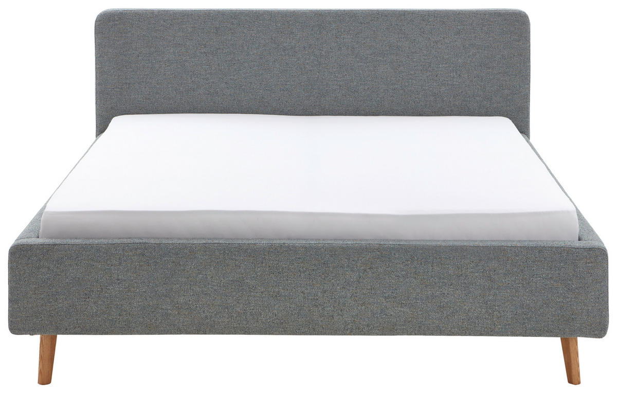POLSTERBETT 160/200 cm  in Türkis  - Türkis/Eichefarben, Design, Holz/Textil (160/200cm) - MID.YOU