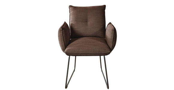 ARMLEHNSTUHL in Stahl Struktur - Schwarz/Kupferfarben, Design, Textil/Metall (65/90/70cm) - Dieter Knoll