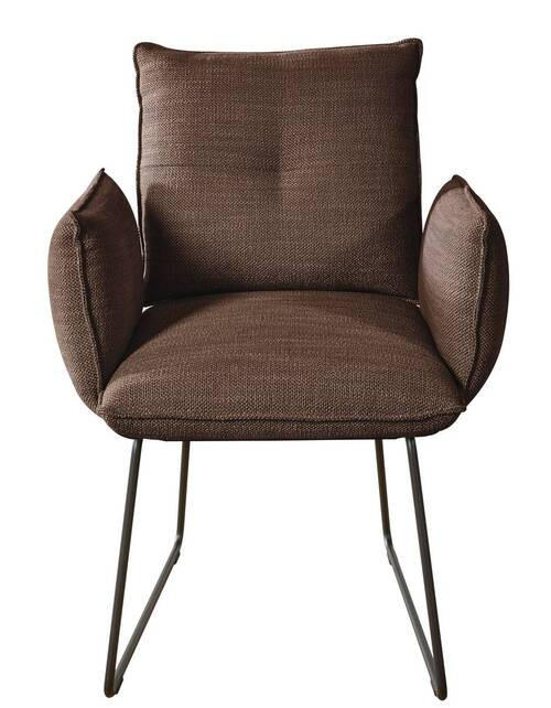 ARMLEHNSTUHL  in Stahl Struktur  - Schwarz/Kupferfarben, Design, Textil/Metall (65/90/70cm) - Dieter Knoll