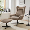 SESSELSET in Cord Braun  - Schwarz/Braun, MODERN, Textil/Metall (82/106/85cm) - Livetastic