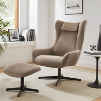 SESSELSET in Cord Braun  - Schwarz/Braun, MODERN, Textil/Metall (82/106/85cm) - Livetastic