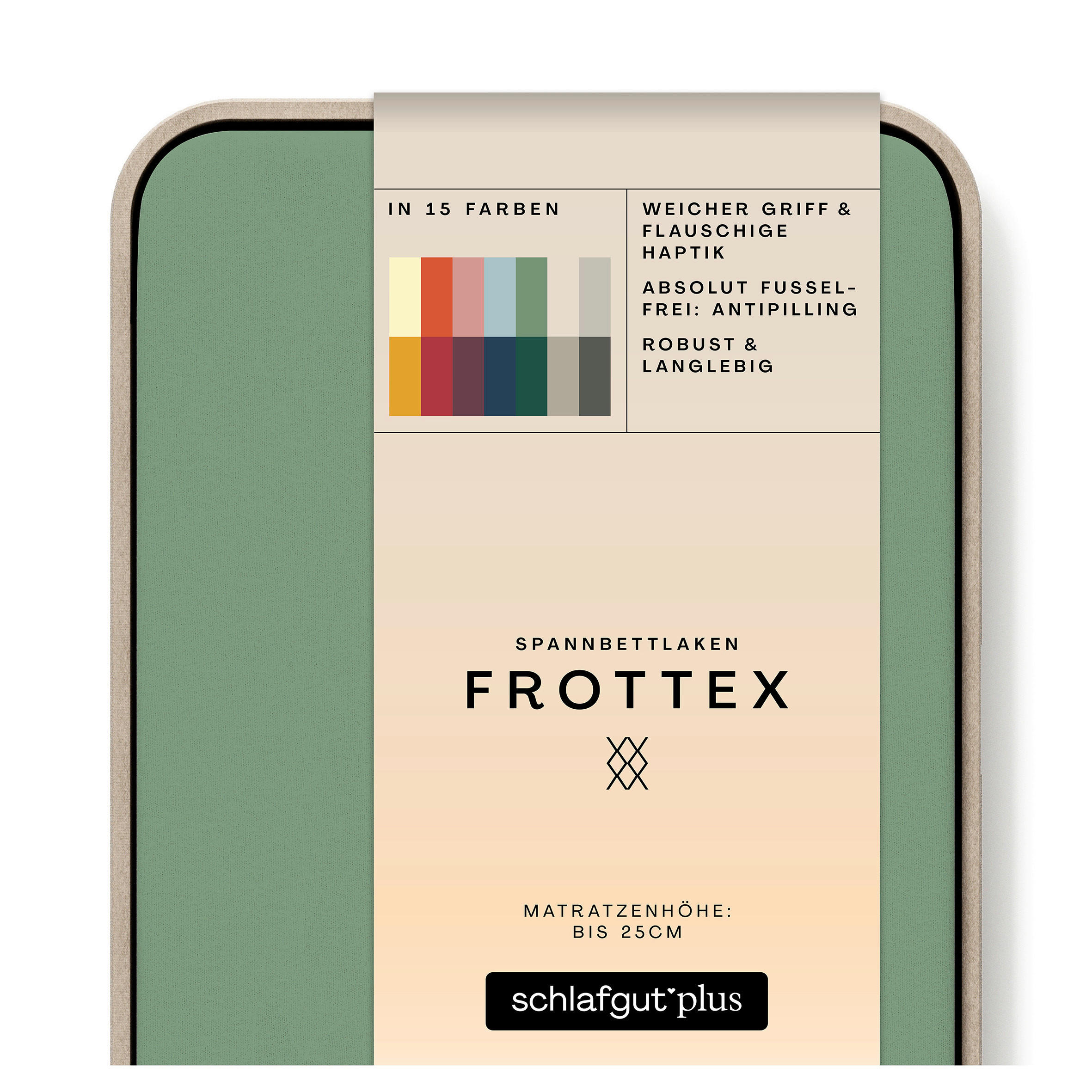 SPANNBETTTUCH FROTTEX Frottee  - Grün, Basics, Textil (160/200cm) - Schlafgut