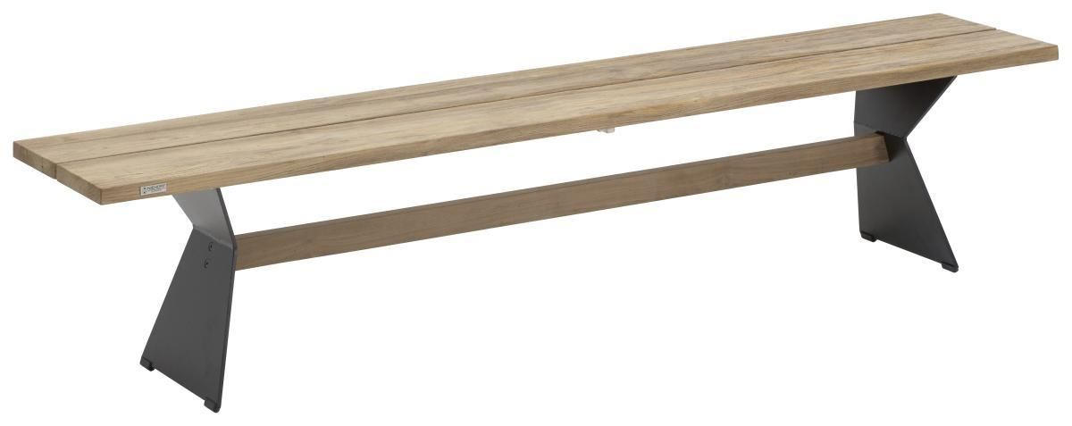 Gartenbank in Anthrazit, Teakfarben