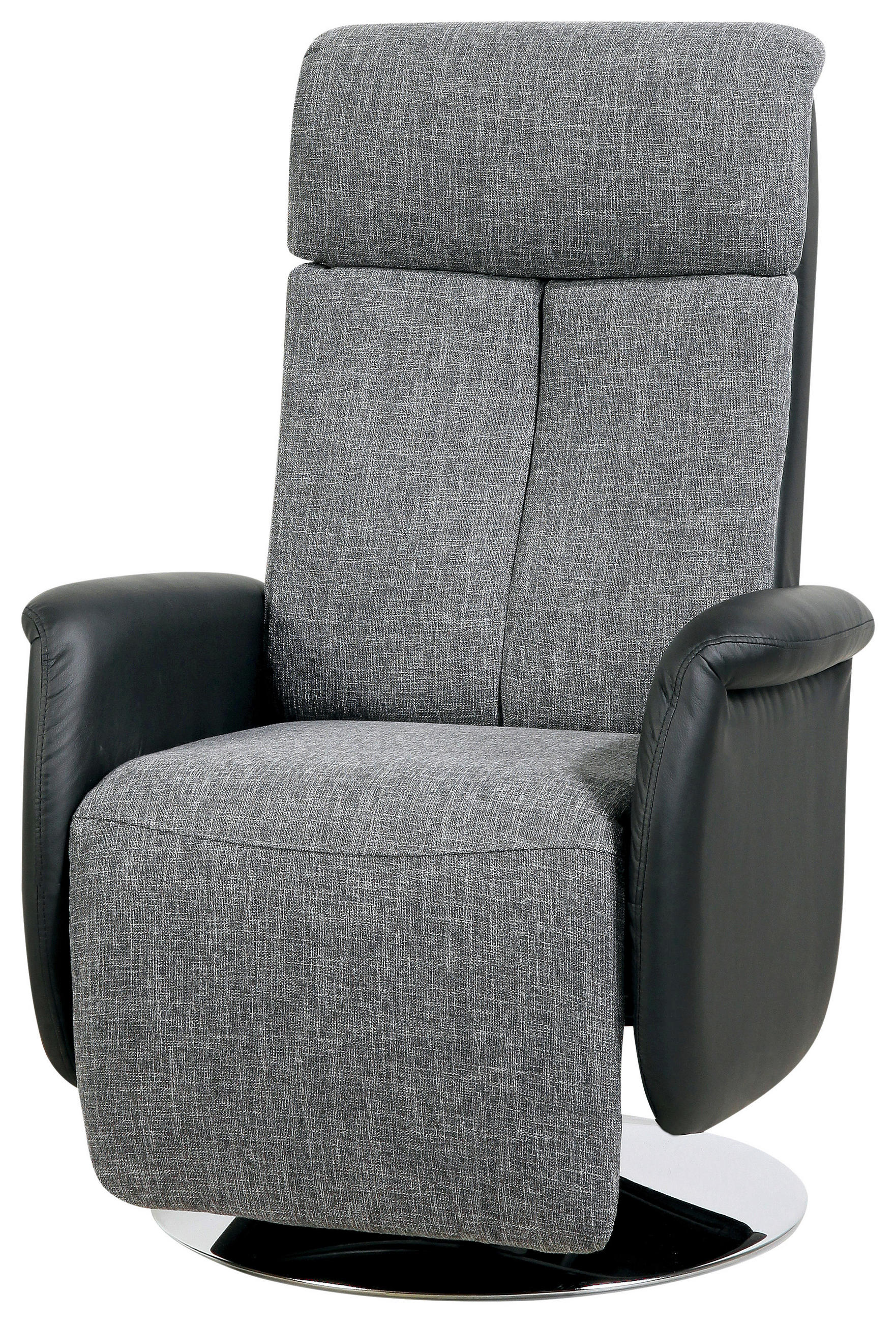 TV-FOTELJ,  siva, črna umetna masa, tekstil - siva/črna, Design, kovina/umetna masa (71/111-86/81-156cm) - Xora