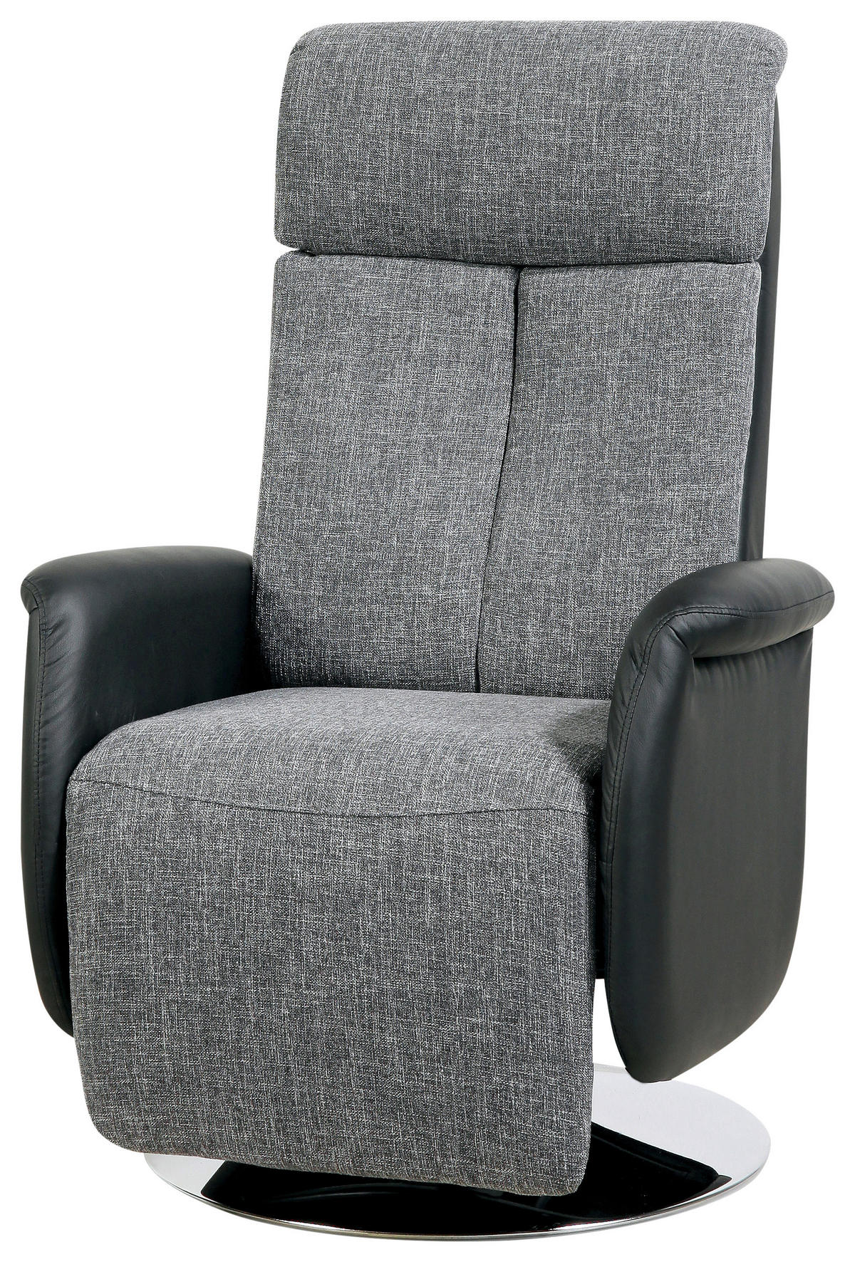 TV-FOTELJ,  siva, črna umetna masa, tekstil - siva/črna, Design, kovina/umetna masa (71/111-86/81-156cm) - Xora