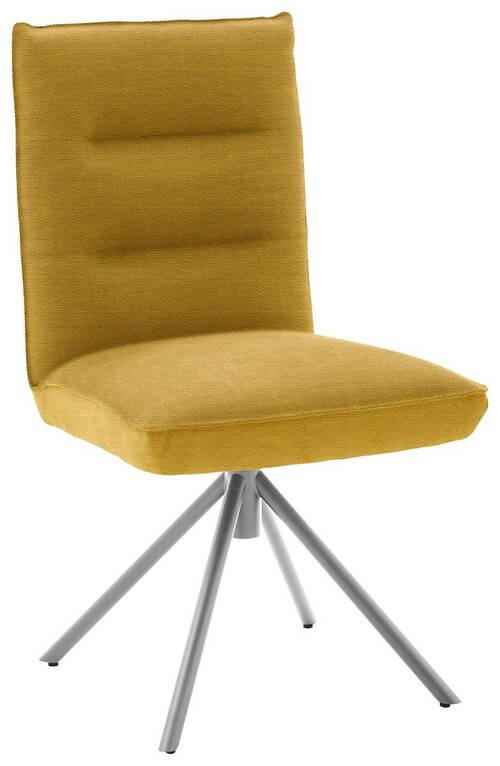 STUHL  in Flachgewebe Textil  - Edelstahlfarben/Gelb, Design, Textil/Metall (49/93/59cm) - Dieter Knoll