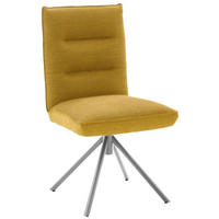 STUHL DREHBAR 360° - Edelstahlfarben/Gelb, Design, Textil/Metall (49/93/59cm) - Dieter Knoll