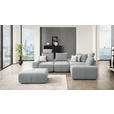 ECKSOFA in Velours Grau  - Schwarz/Grau, Design, Kunststoff/Textil (326/236cm) - Xora