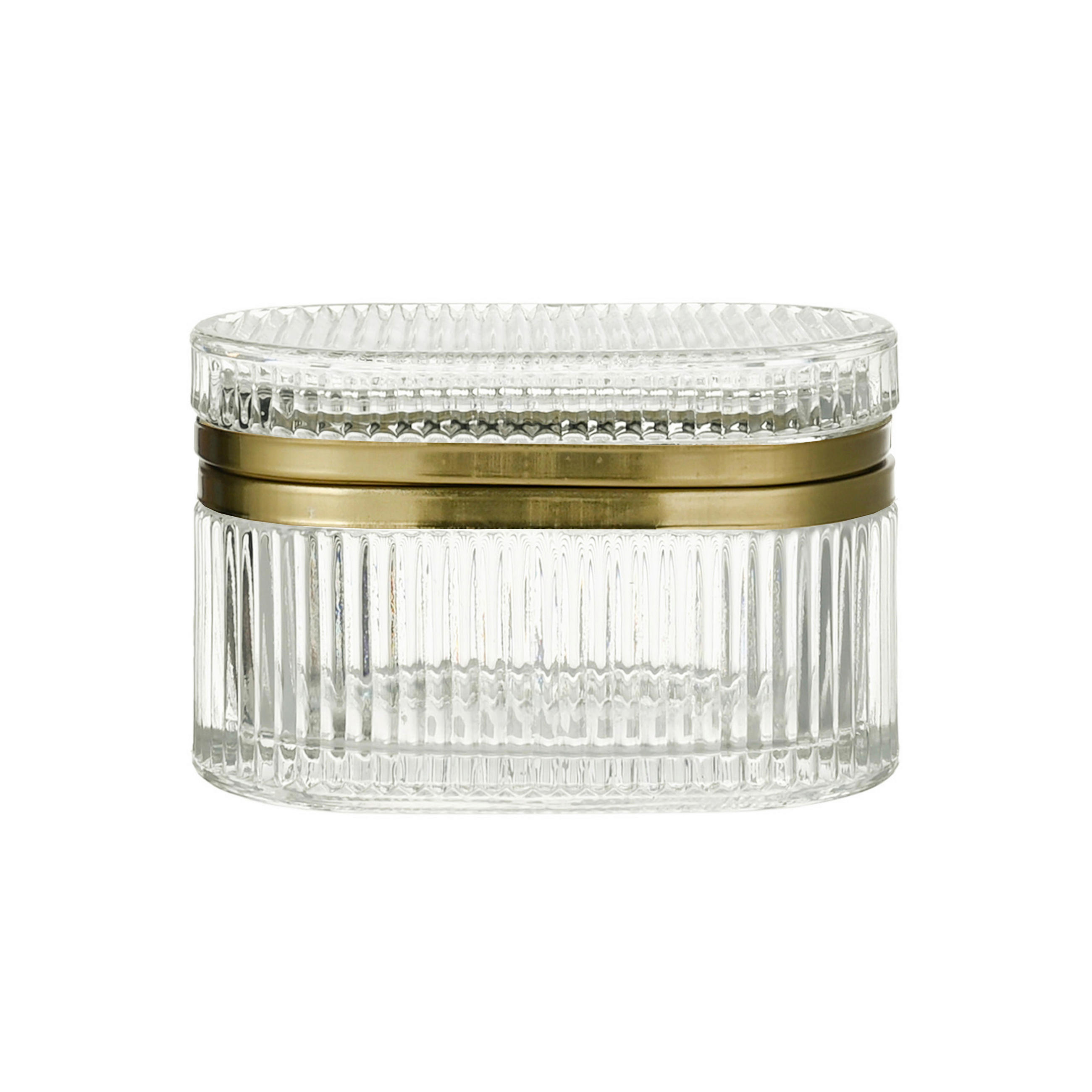 FÖRVARINGSKÄRL 0.7 l  - klar/guldfärgad, Basics, metall/glas (13,8/8,8/7,9cm) - Ambia Home