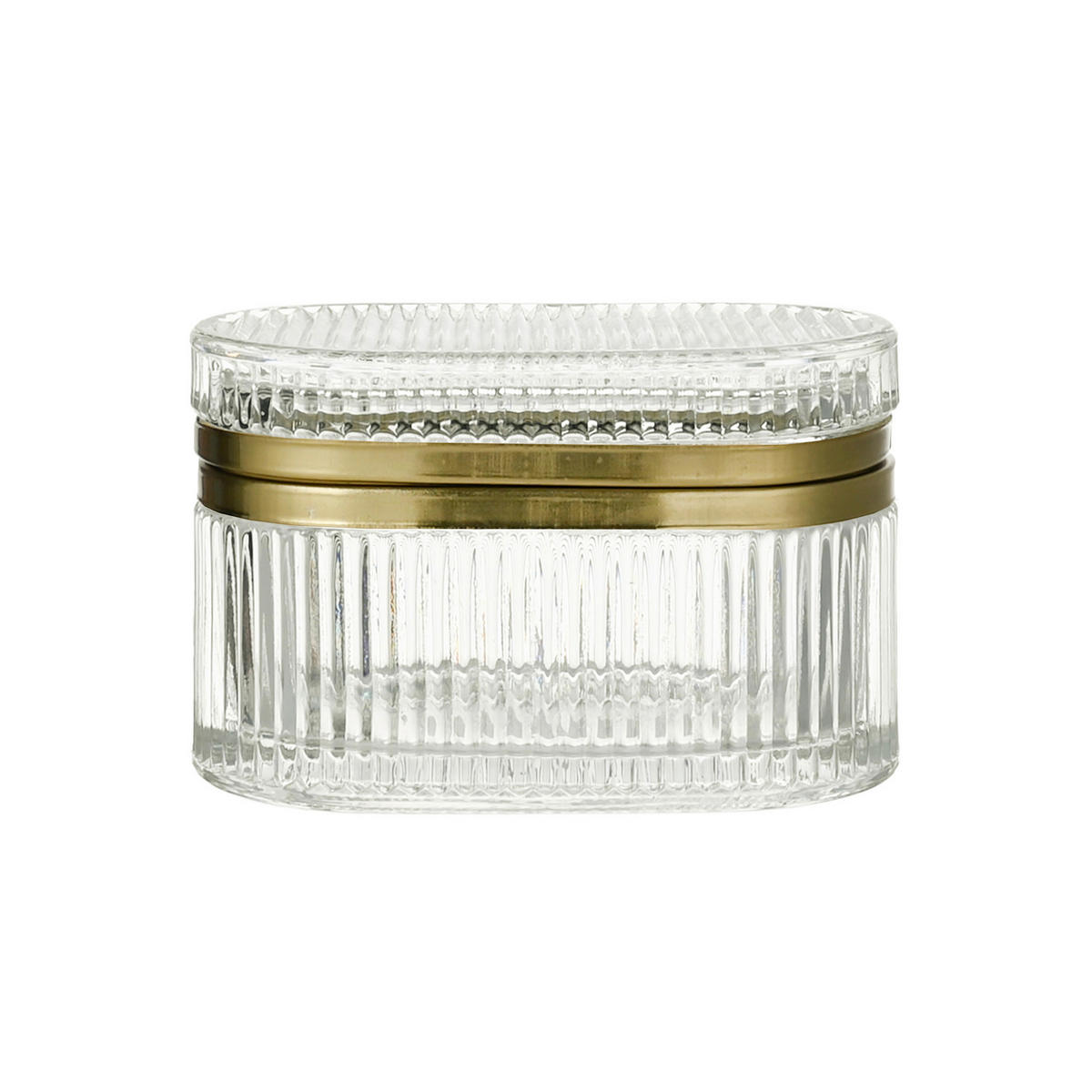 KUTIJA ZA ČUVANJE HRANE  0.7 l    - prozirna/zlatna, Osnovno, staklo/metal (13,8/8,8/7,9cm) - Ambia Home