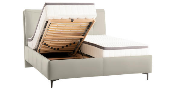 POLSTERBETT Matratze, Lattenrost, Topper Naturfarben 180/200 cm - Schwarz/Naturfarben, KONVENTIONELL, Leder/Holz (180/200cm) - Novel